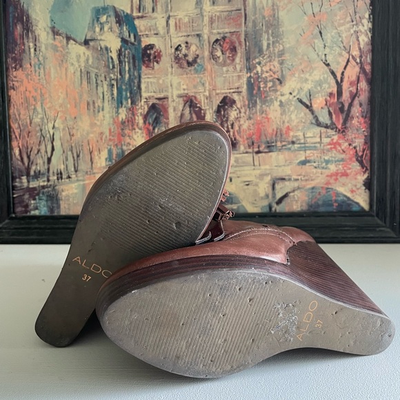 Aldo Wedge Heel Booties With Tassles - Picture 7 of 7